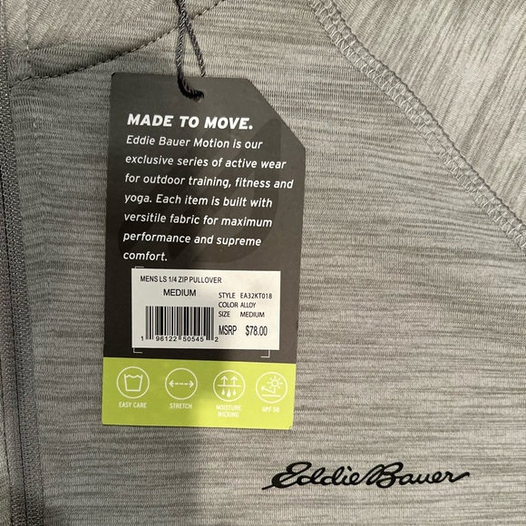 Gray Eddie Bauer Quarter-Zip - Men’s Medium - Picture 3 of 3